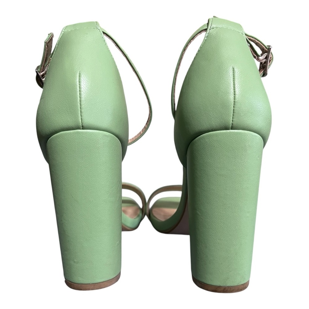 Women’s Mint Green Thick Block Modern Retro Open Toe Sandal 7.5 - Picture 3 of 5